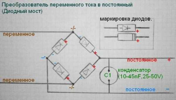 Теоретические и практические принципы работы схемы диодного моста, а также подключение его в цепь выпрямителя