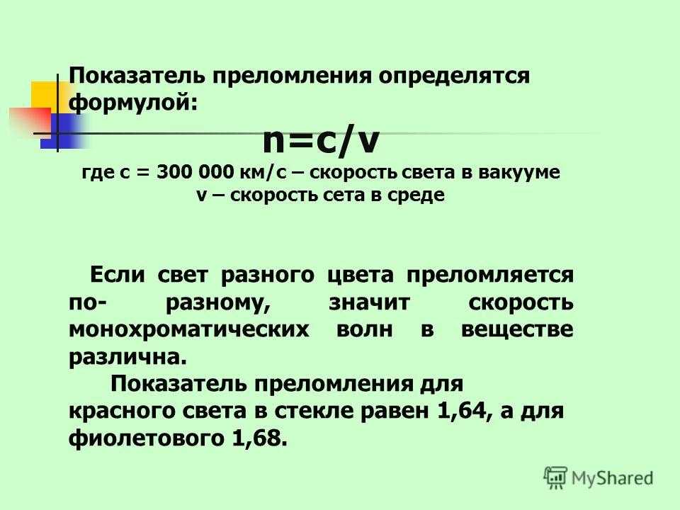 Абсолютный показатель преломления :: syl.ru