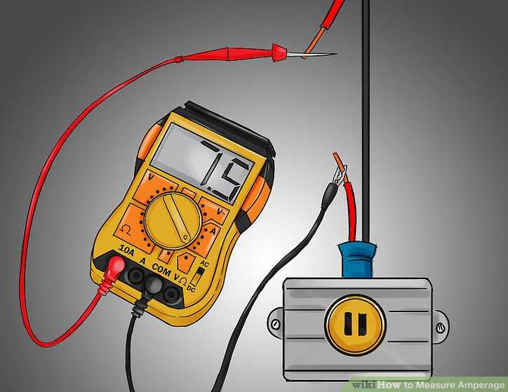 Как измерить силу тока в розетке, батарейке трансформаторе Если сила тока предполагается до 200мА, щуп включается в гнездо V ΩmA, а при силе тока более 200мА – в разъем 10А