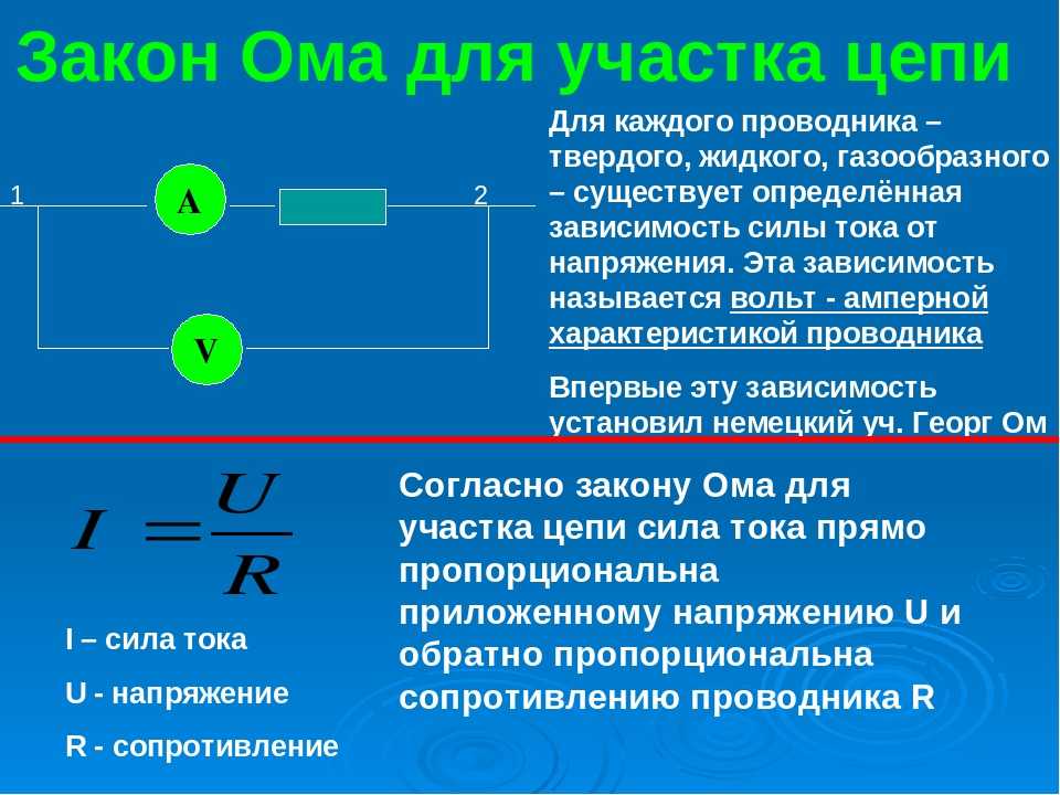 Закон ома для участка цепи - определение, формула и формулировка