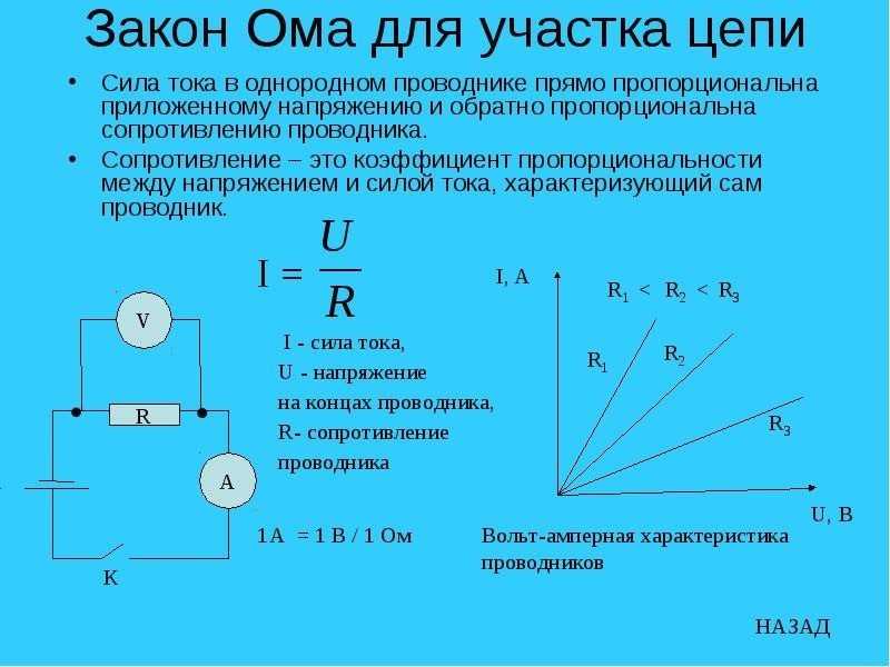 Закон ома для участка цепи: формула, объяснение простыми словами