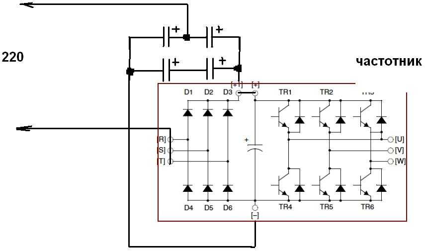 О подключении трехфазных электродвигателей в сеть 220в: схема подключения