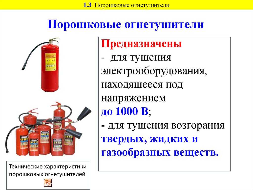 Виды огнетушителей применяемых в электроустановках - пожарная безопасность