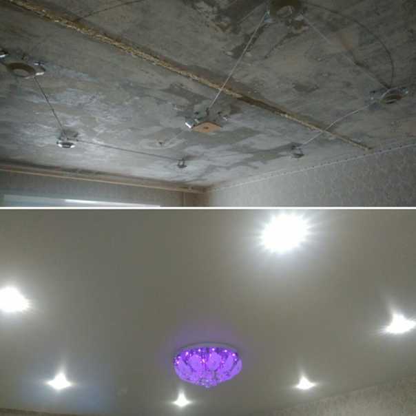 Установка светильников в натяжной потолок: пошаговая инструкция