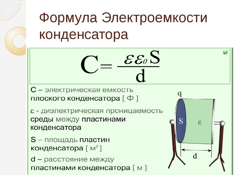 Формула расчета энергии конденсаторов: плоские и заряженные конденсаторы > флэтора