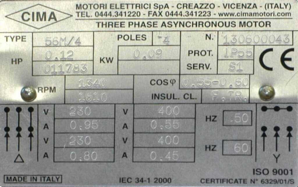 Расшифровка обозначений и маркировки электродвигателей