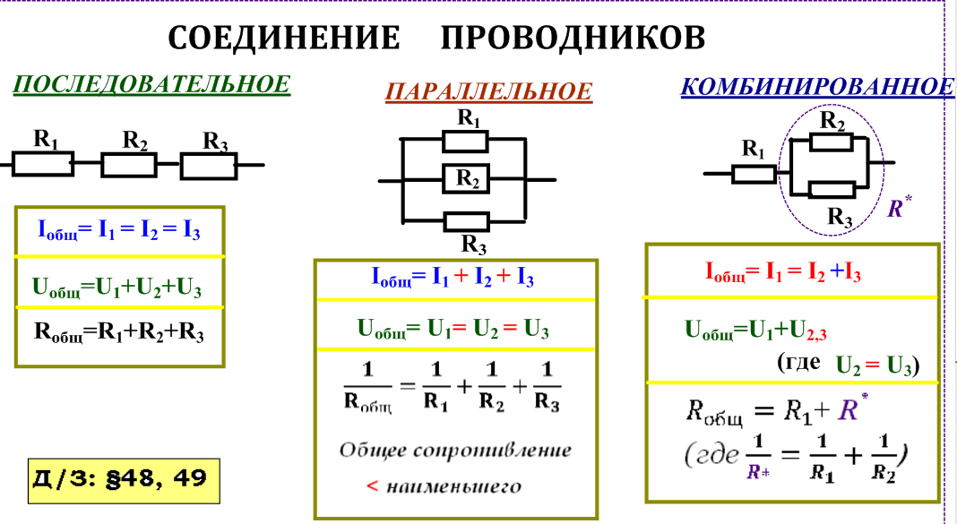 Последовательное и параллельное соединение сопротивлений | у электрика.ру