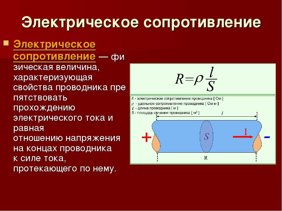 Электрическое сопротивление: формула, проводников, от чего зависит и в чем измеряется